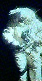 Mir Cosmonaut on EVA